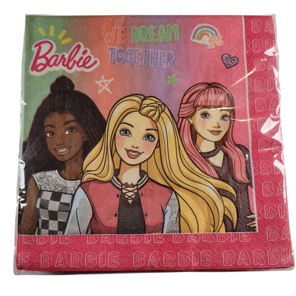 Lot of 2 Packs Barbie Luncheon Napkins - 16 Ct Each Party Supplies Birthday - Picture 2 of 7